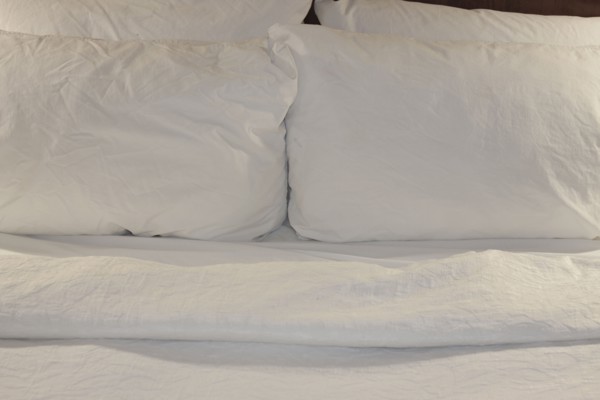 Pillows on double bed. Photo : Johannes Kroemer