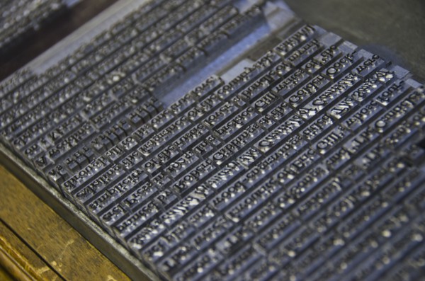 Close up of printing plate.
