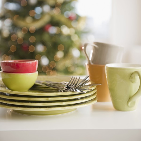 Stacked plates and crockery. Photo : Jamie Grill Photography