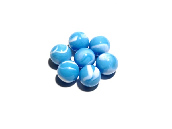 Eight blue glass balls. Photo: David Arky