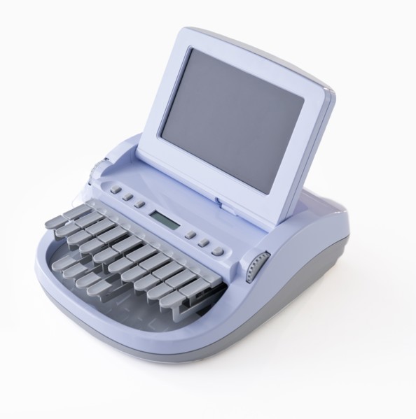 Studio shot of stenograph machine. Photo : Daniel Grill