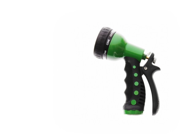 Studio shot of garden hose nozzle. Photo: David Arky