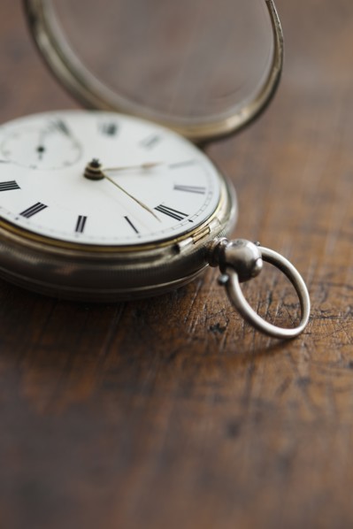 Close up of pocket watch.