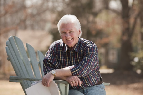 USA, Virginia, Richmond, portrait of senior man in adirondack chair. Photo: Mark Edward Atkinson