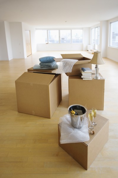 Close up of apartment during relocation.