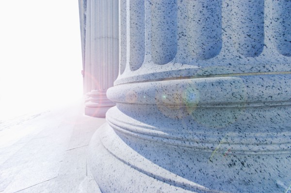 USA, New York City, New York, close up of column in sunlight.