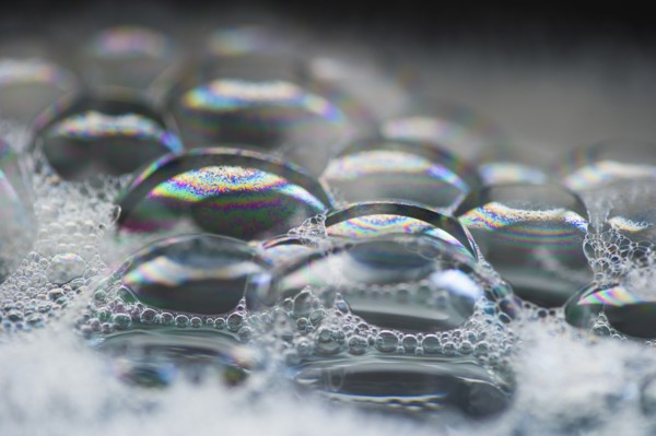 Close up of soap bubbles.