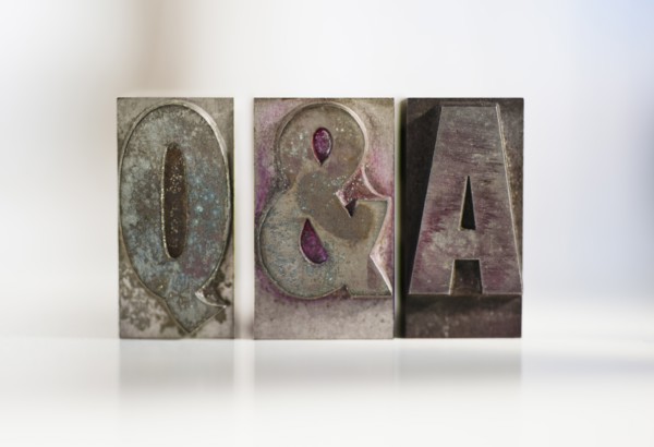 Close up of single word made of printing blocks.
