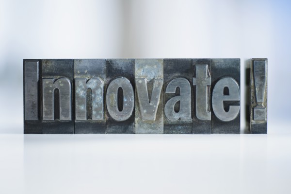 Close up of single word made of printing blocks.