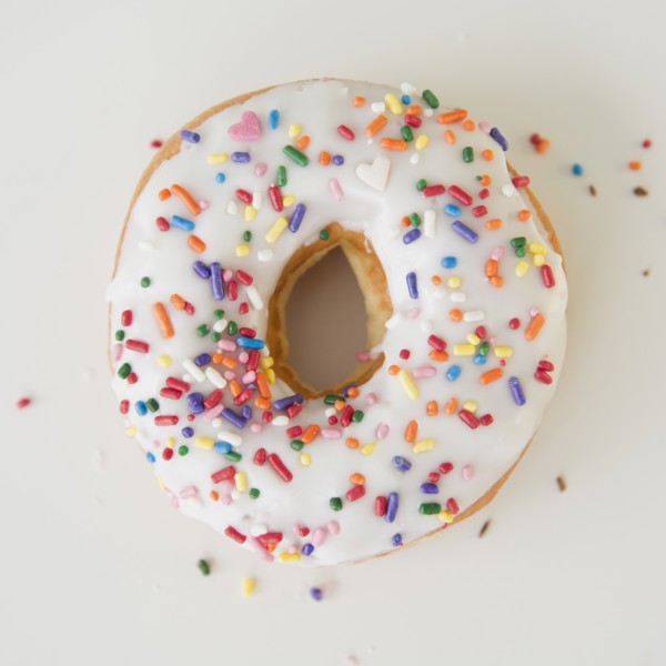 Close-up of sprinkled donut. Photo : Jamie Grill Photography