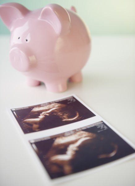Sonogram picture and piggy bank. Photo: Jamie Grill Photography