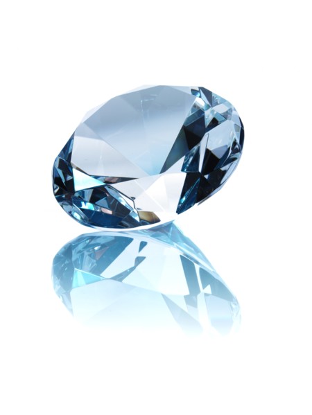 Diamond on white background. Photo : David Arky