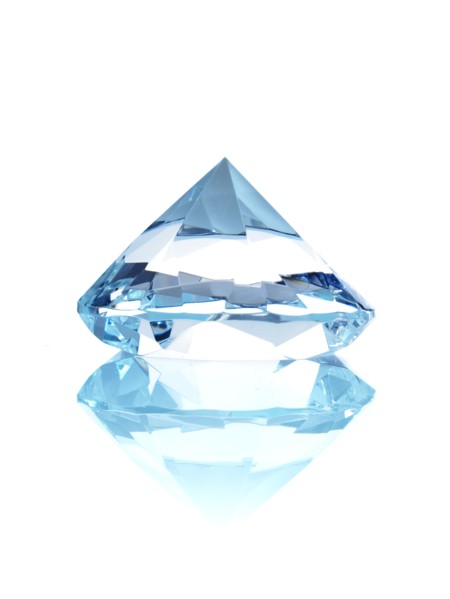 Diamond on white background. Photo : David Arky