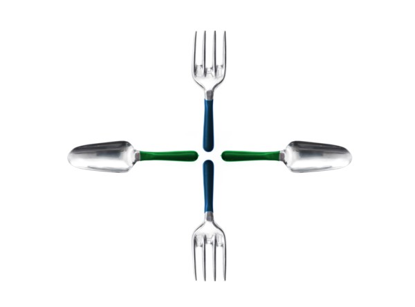 Studio shot of spades and gardening forks. Photo : David Arky