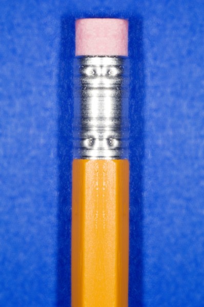 Close-up of pencil with eraser. Photo : Antonio M. Rosario