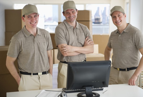 Three delivery warehouse workers.