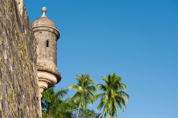 Puerto Rico, Old San Juan, section of El Morro Fortress.