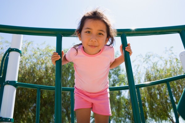 USA, California, Portrait of girl (4-5) at playground. Photo : Noah Clayton