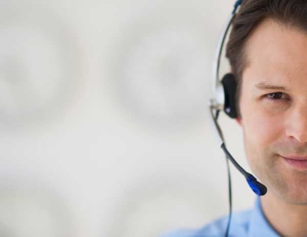 Male customer service representative.
