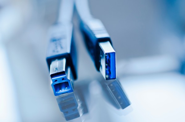 Close up of USB cable.