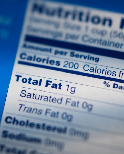 Close-up of nutrition information.