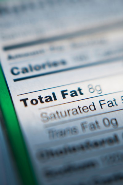 Close-up of nutrition information.