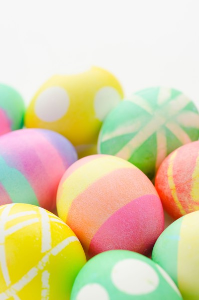 Studio shot of colorful Easter eggs.
