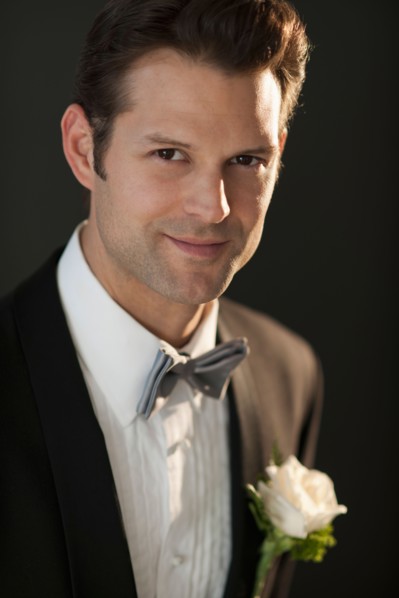 Studio portrait of bridegroom.