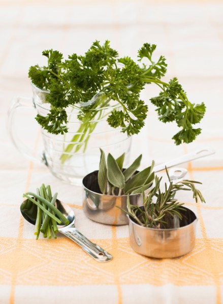 Fresh rosemary and parsley.