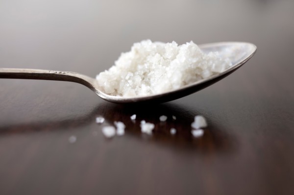 Close-up of sea salt on spoon. Photo: Winslow Productions