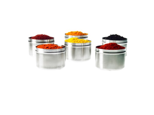 Studio shot of jars with spices. Photo: David Arky