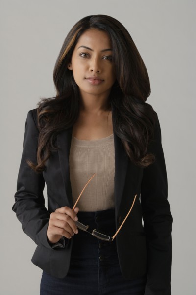 Portrait of young woman, studio shot. Photo : Rob Lewine