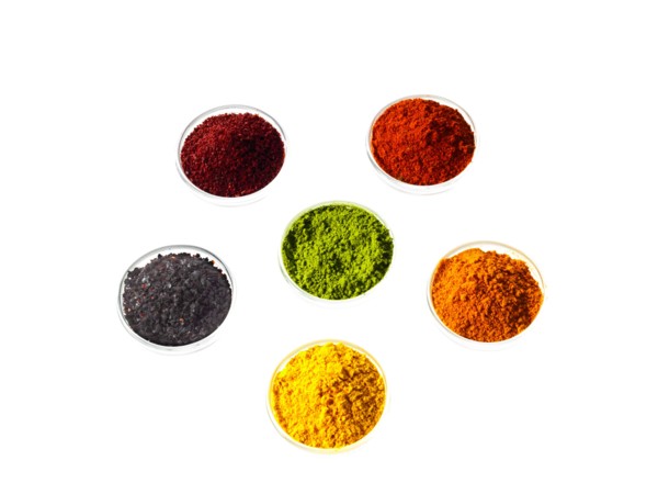 Studio shot of spices in bowls. Photo: David Arky