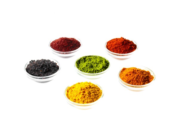 Studio shot of spices in bowls. Photo: David Arky