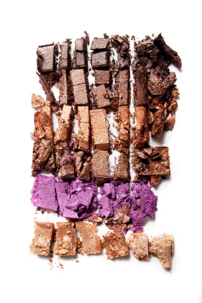 Studio shot of crushed eyeshadows. Photo: Winslow Productions