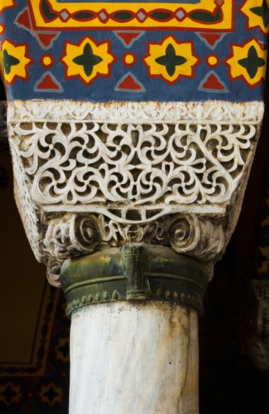 Turkey, Istanbul, Haghia Sophia Mosque column.