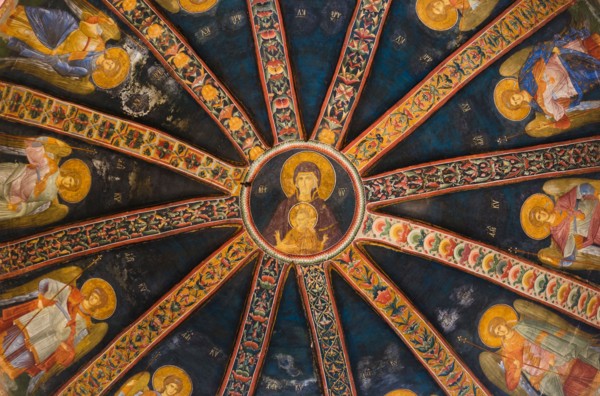 Turkey, Istanbul, Kariye Museum, madonna with child, fresco.