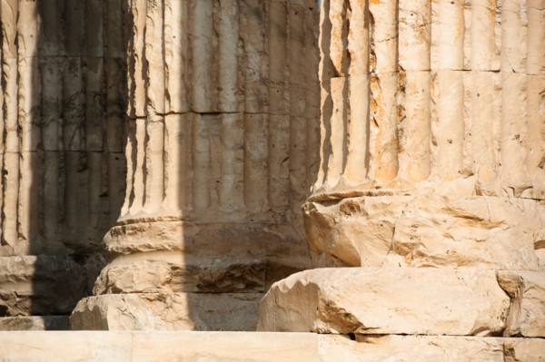 Greece, Athens, Corinthian columns of Temple of Olympian Zeus.
