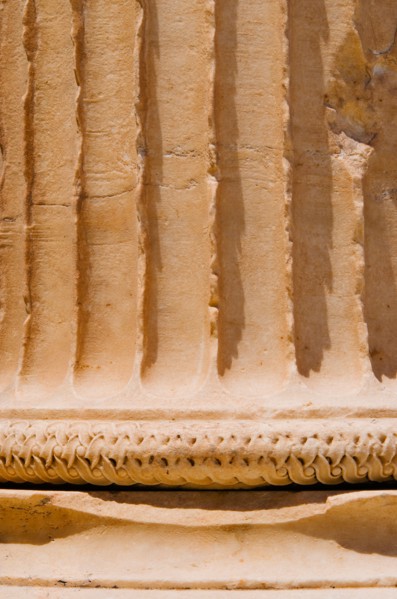 Greece, Athens, Acropolis, Doric column of Propylaea.