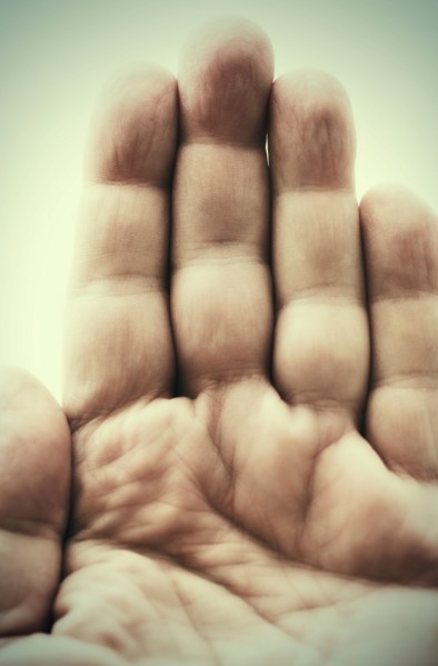 Studio shot of male hand.