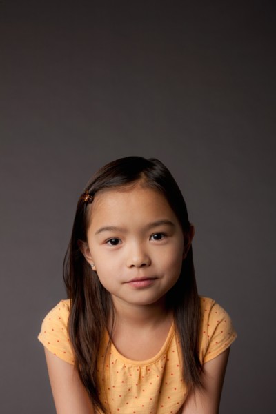 Studio portrait of girl (8-9). Photo: Rob Lewine