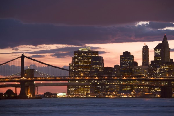 USA, New York State, New York City, Manhattan, Skyscrapers of Manhattan at dusk. Photo : fotog