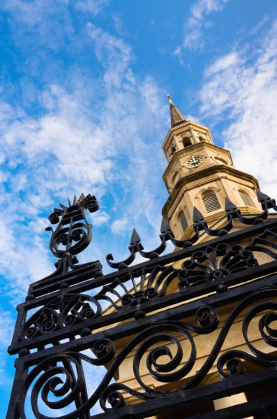 USA, South Carolina, Charleston, Low angle view of St. Philip's Church.