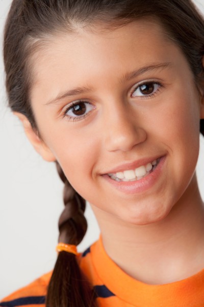 Studio portrait of girl (8-9). Photo: Rob Lewine