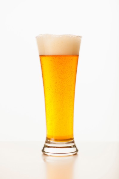 Studio shot of pale ale in glass.