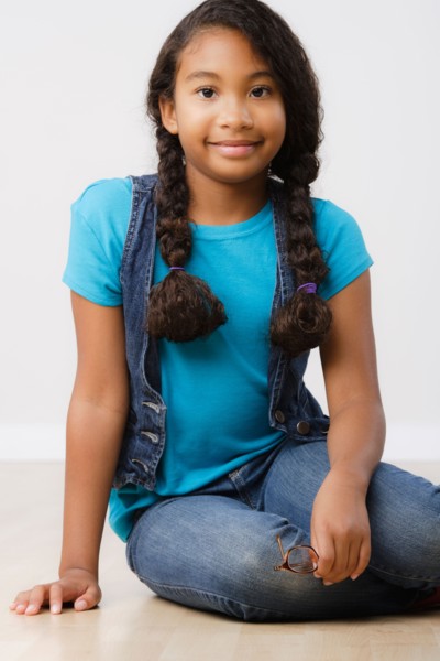 Studio portrait of girl (8-9). Photo: Rob Lewine