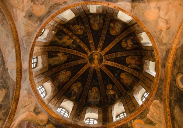 Turkey, Istanbul, Chora Church dome detail (interior). Photo : Tetra Images