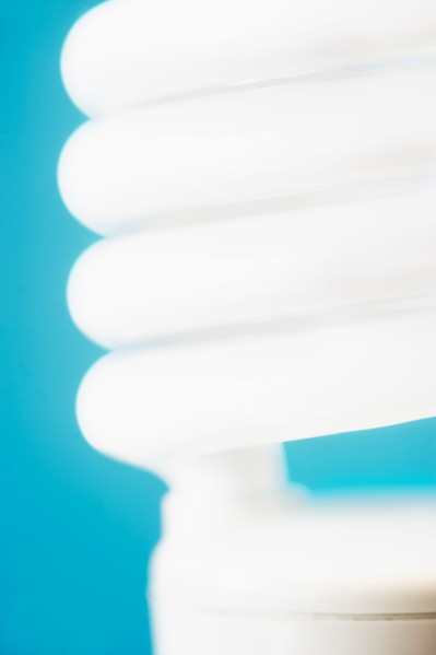 Studio shot of energy efficient lightbulb.