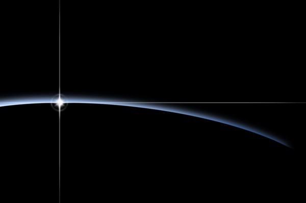 Light over horizon.