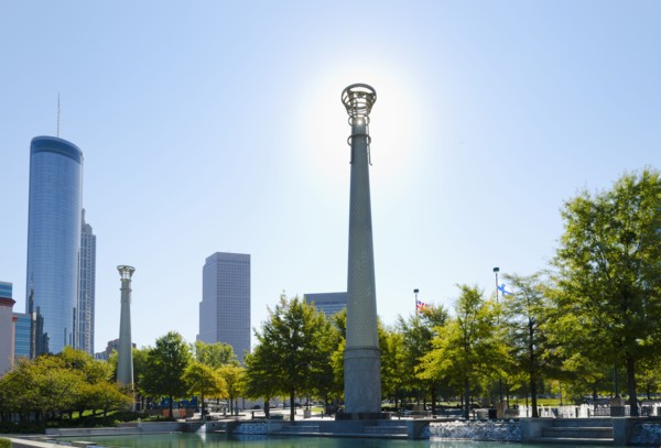 USA, Georgia, Atlanta, View of Cenntinial Park.